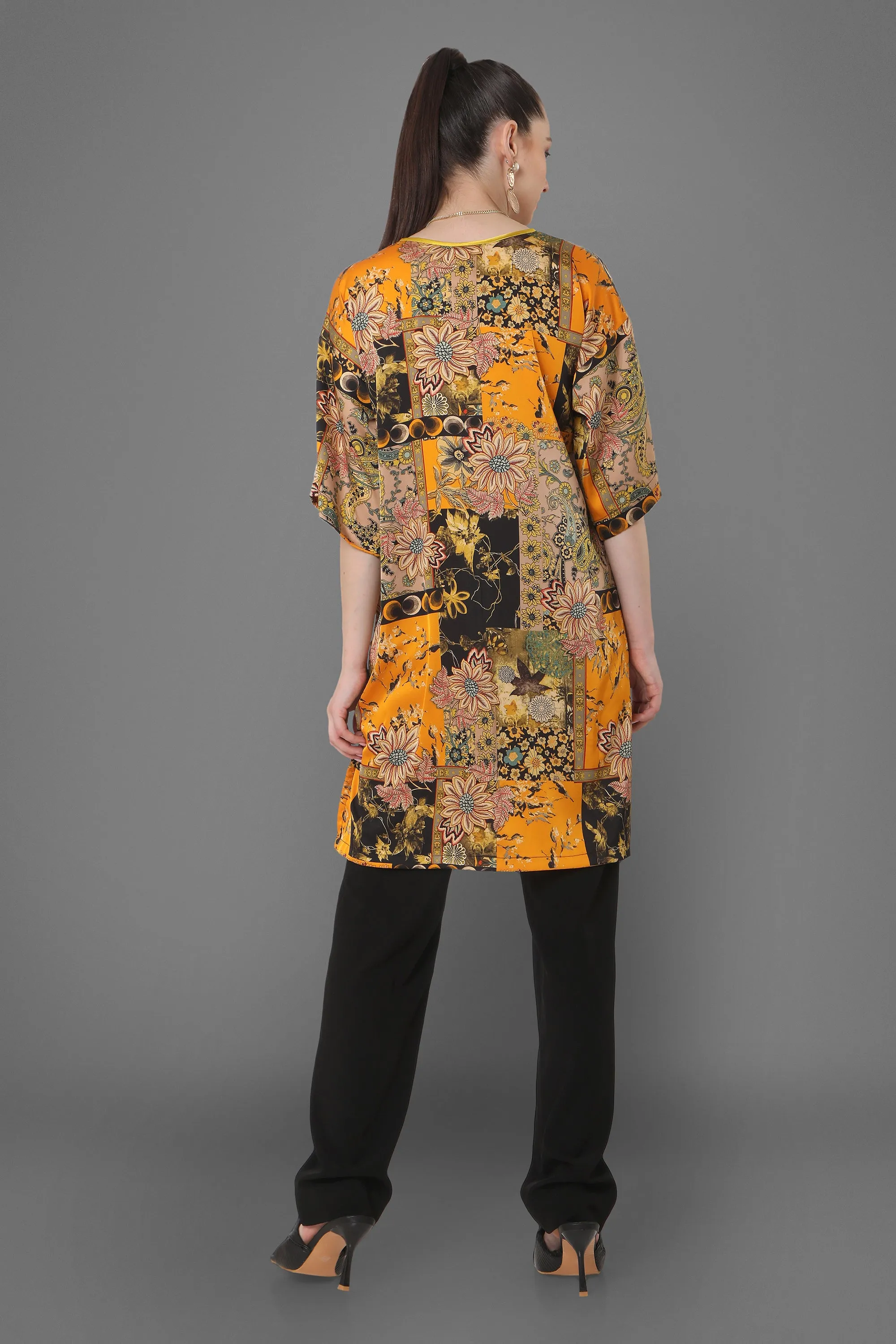 Aliyah  Abstract Floral Printed Tunic