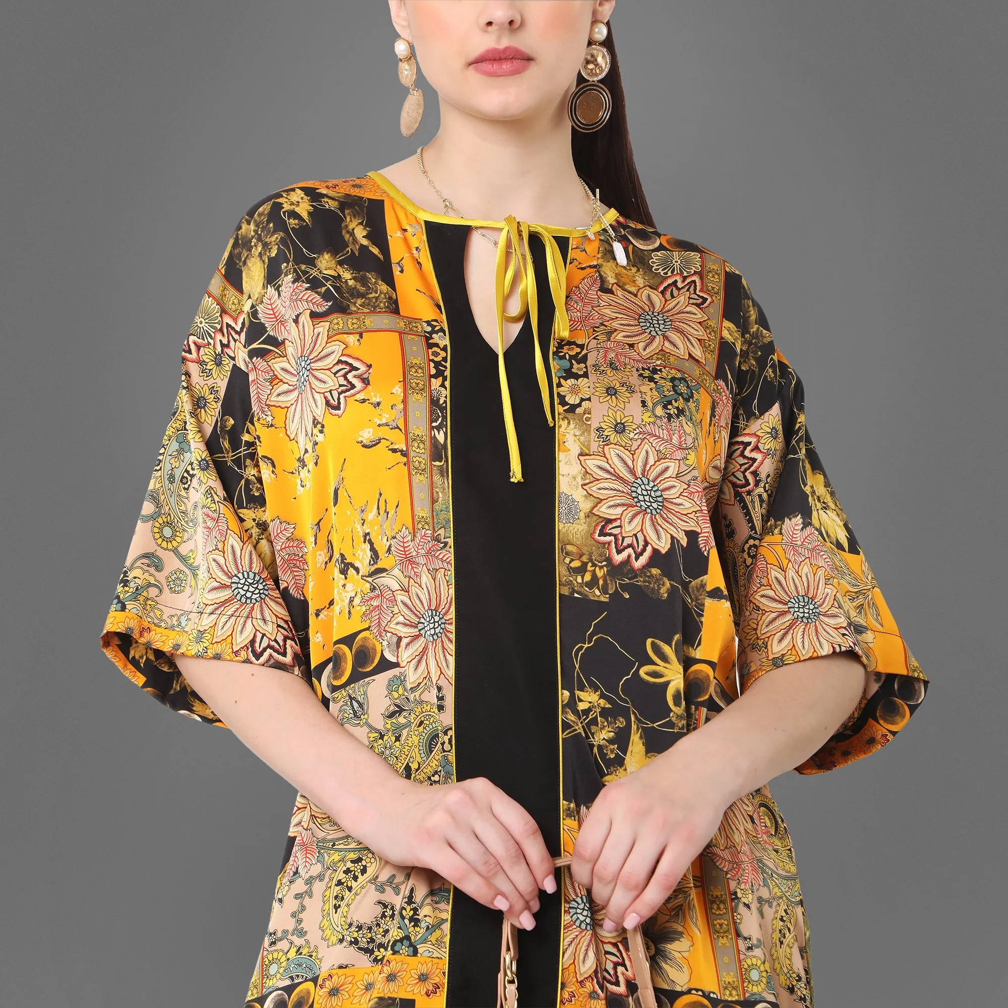 Aliyah  Abstract Floral Printed Tunic