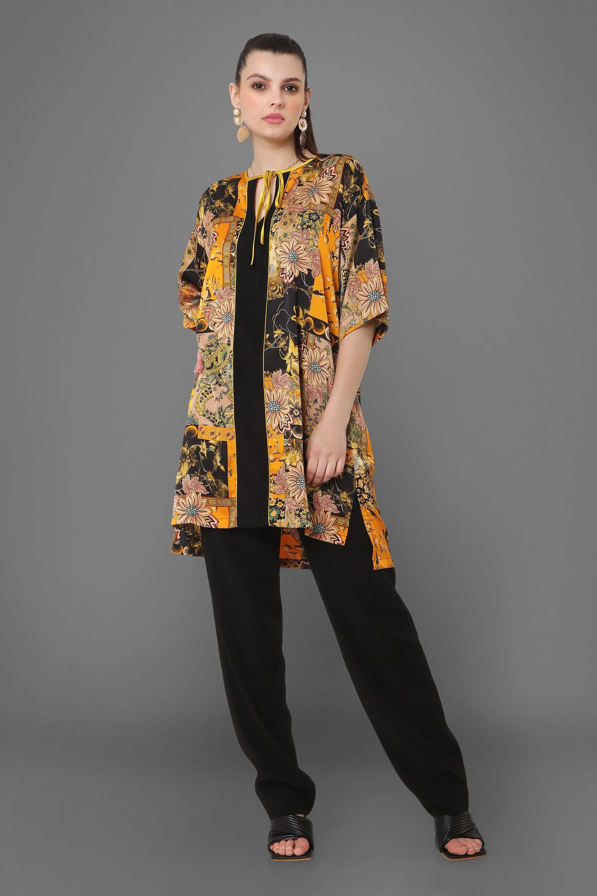 Aliyah  Abstract Floral Printed Tunic