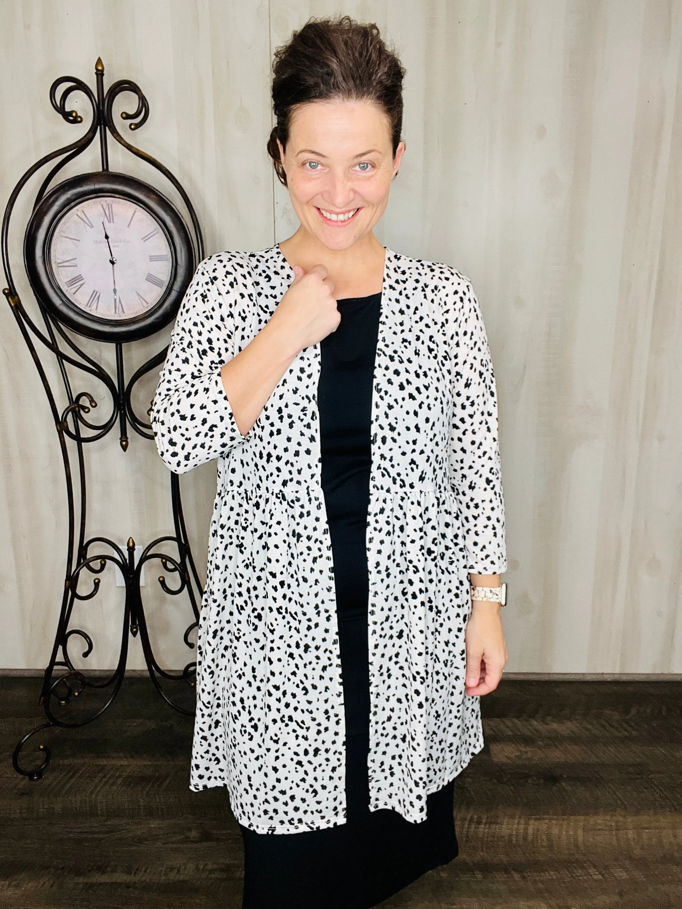 Animal Print Open Cardigan- Black or White