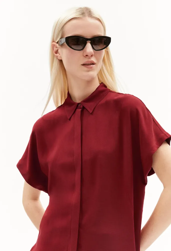 ARMEDANGELS Larisaana blouse dark crimson women