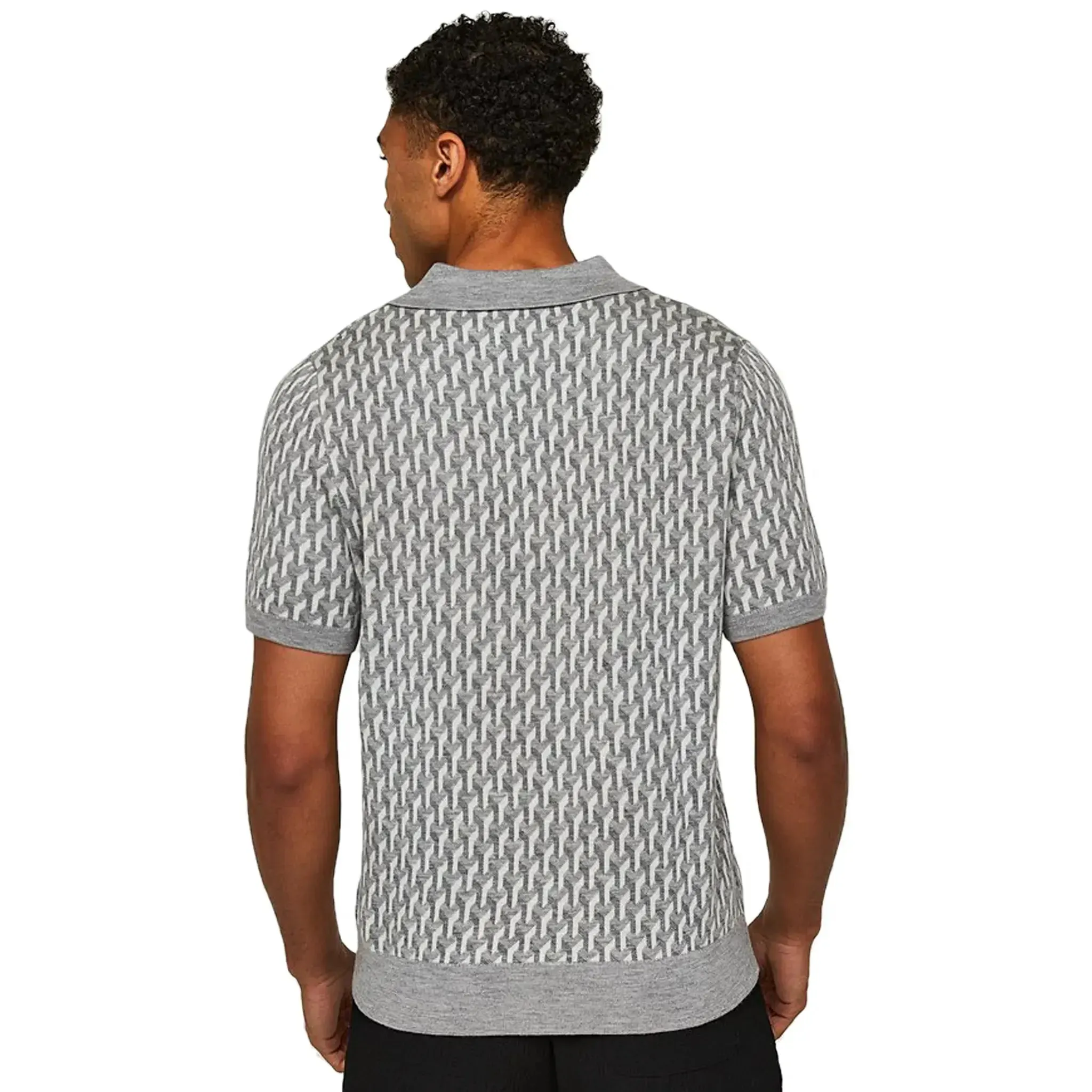 Belier Illusion Knit Grey Polo Shirt