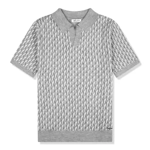 Belier Illusion Knit Grey Polo Shirt