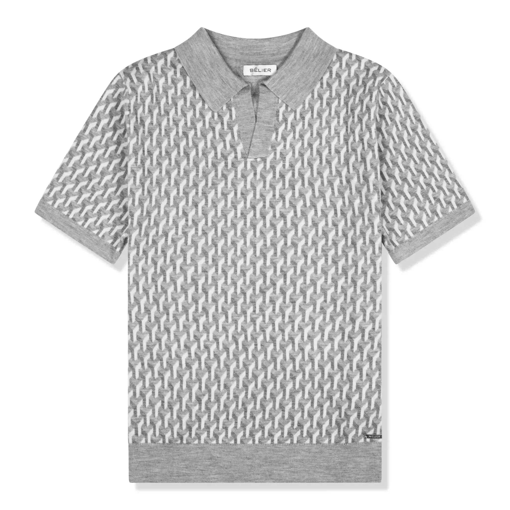 Belier Illusion Knit Grey Polo Shirt