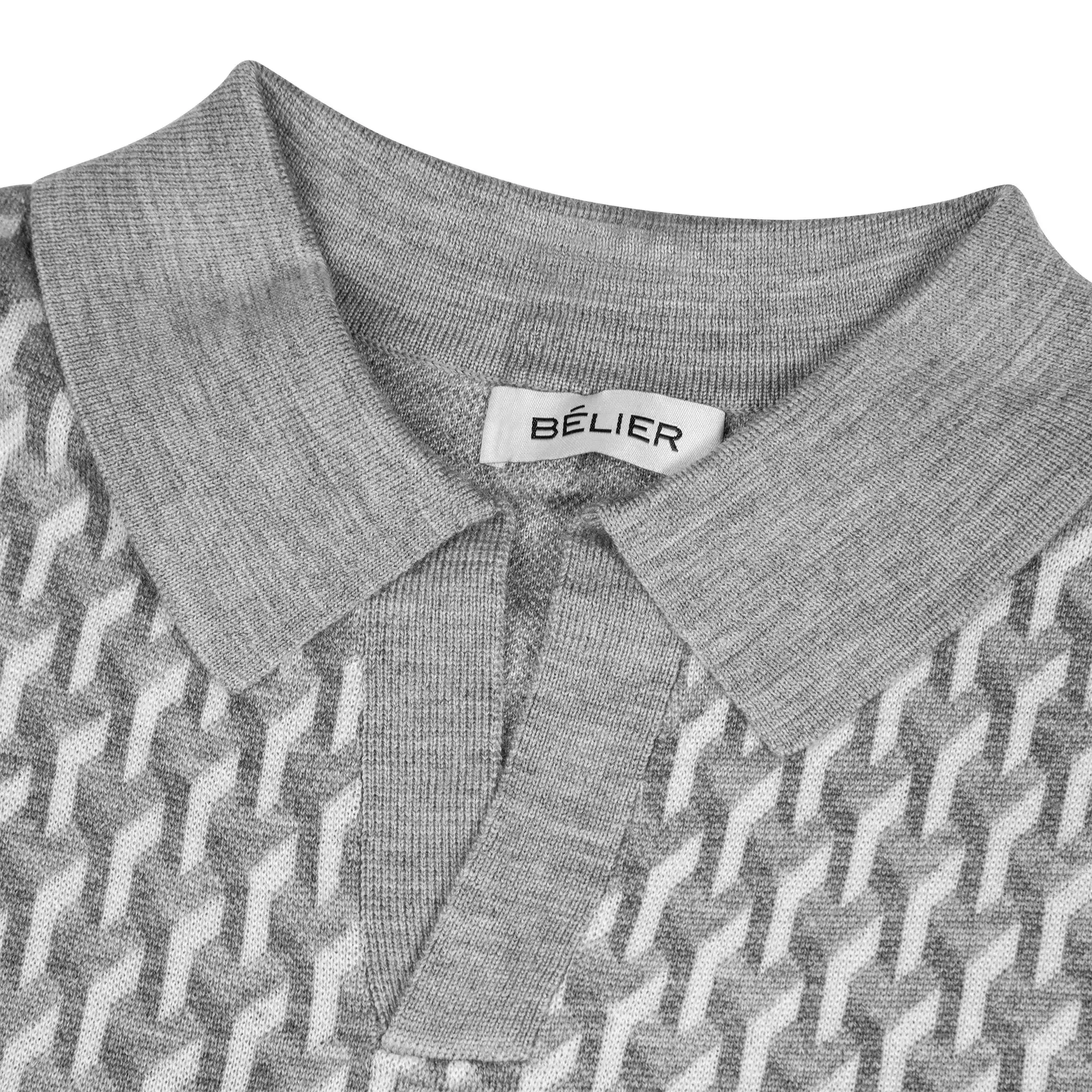 Belier Illusion Knit Grey Polo Shirt