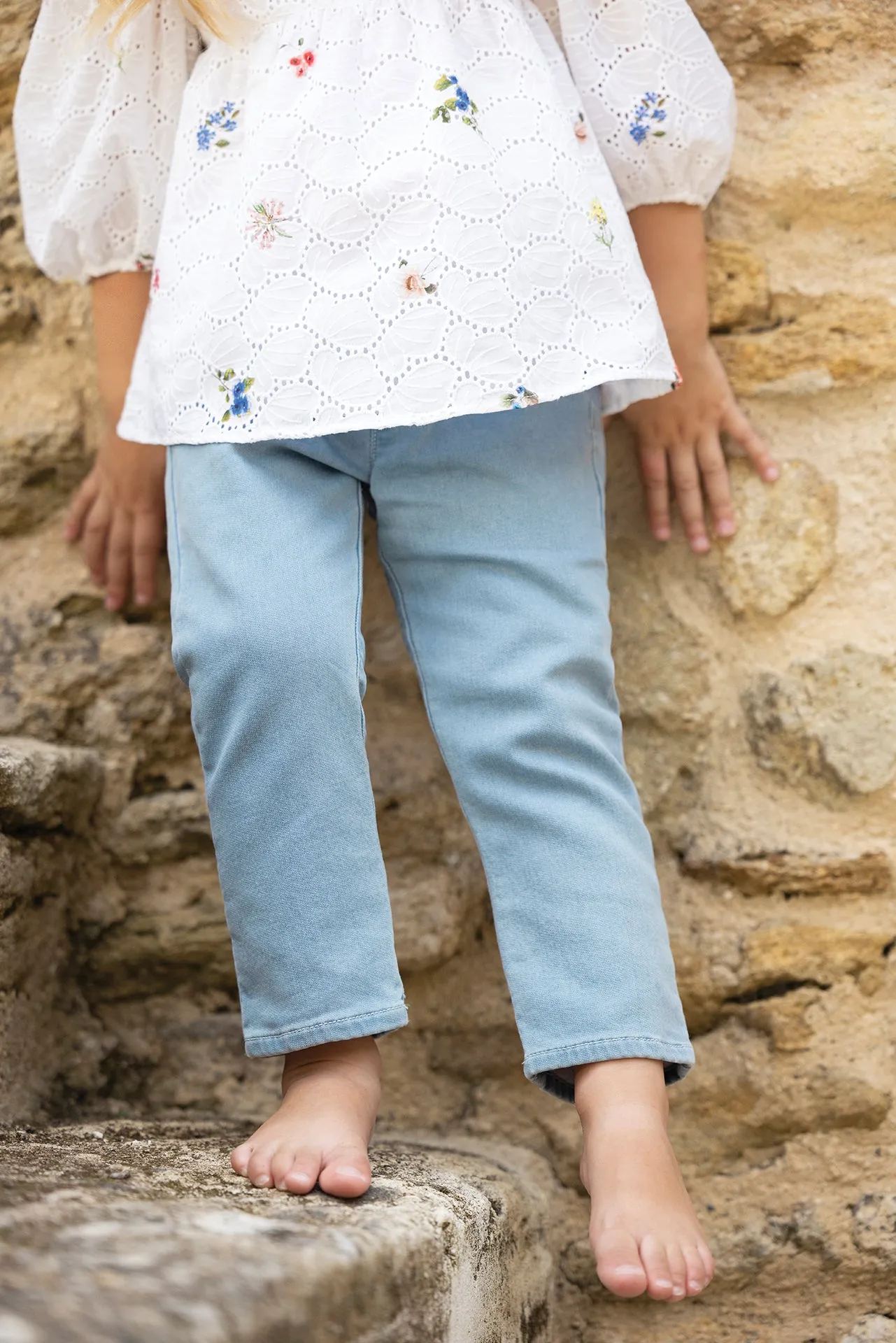 Blouse - White Flower Embroidery