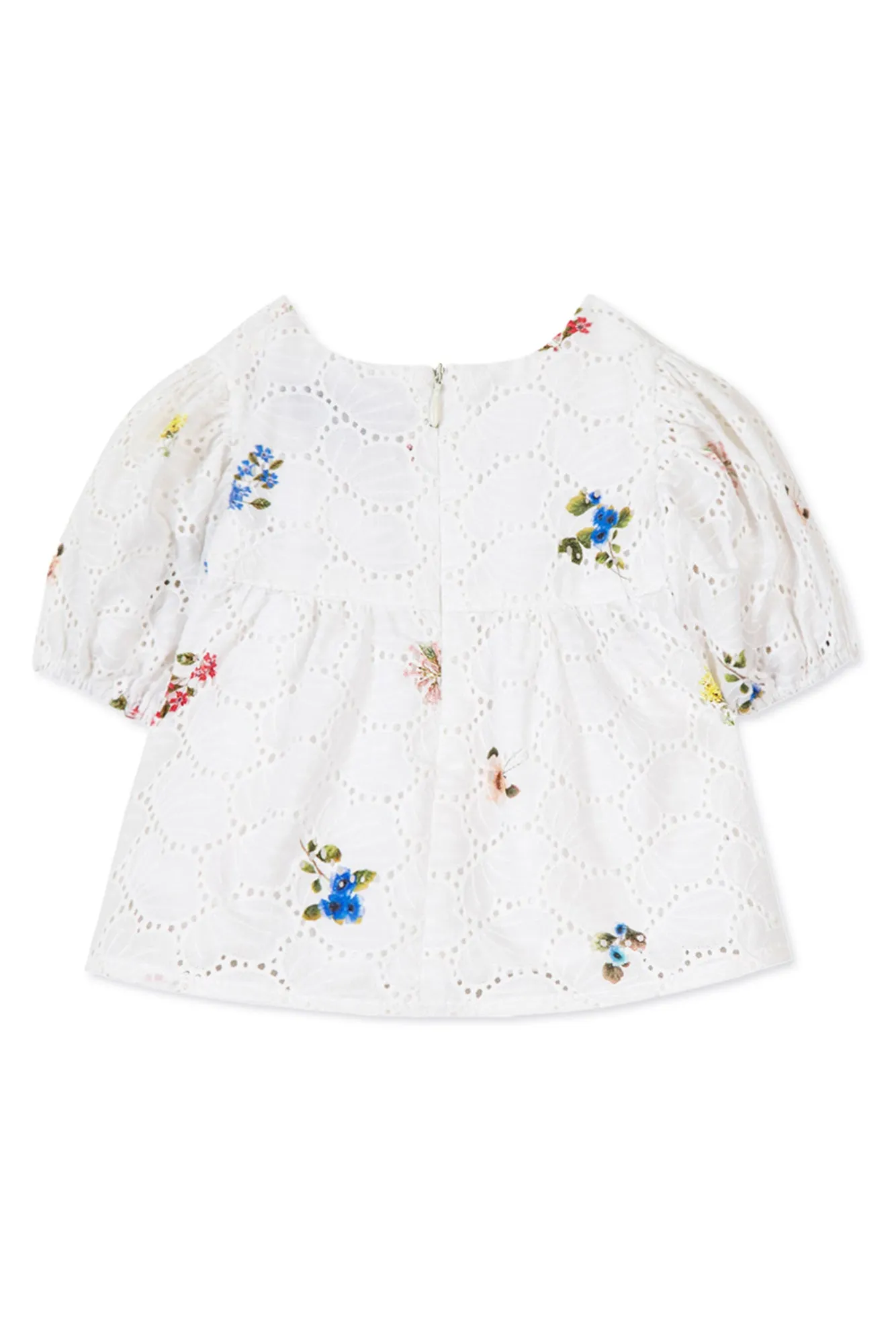 Blouse - White Flower Embroidery