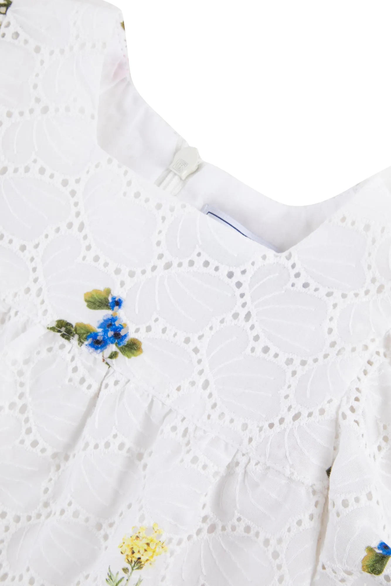 Blouse - White Flower Embroidery