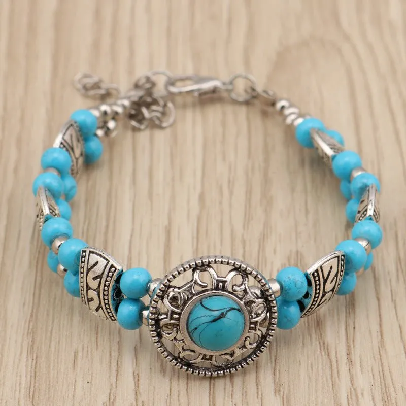 Blue Beaded Metallic Charm