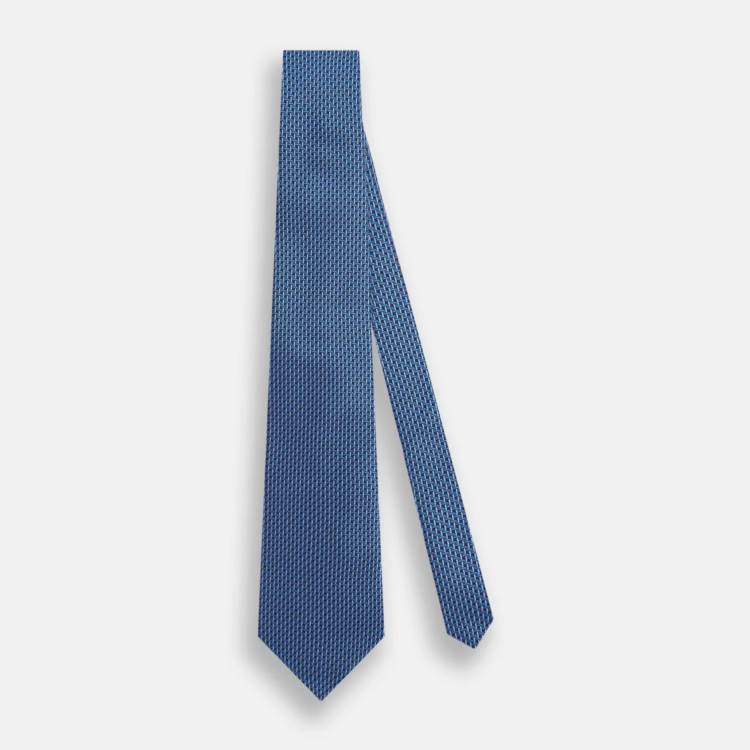 Blue Geometric Silk Tie