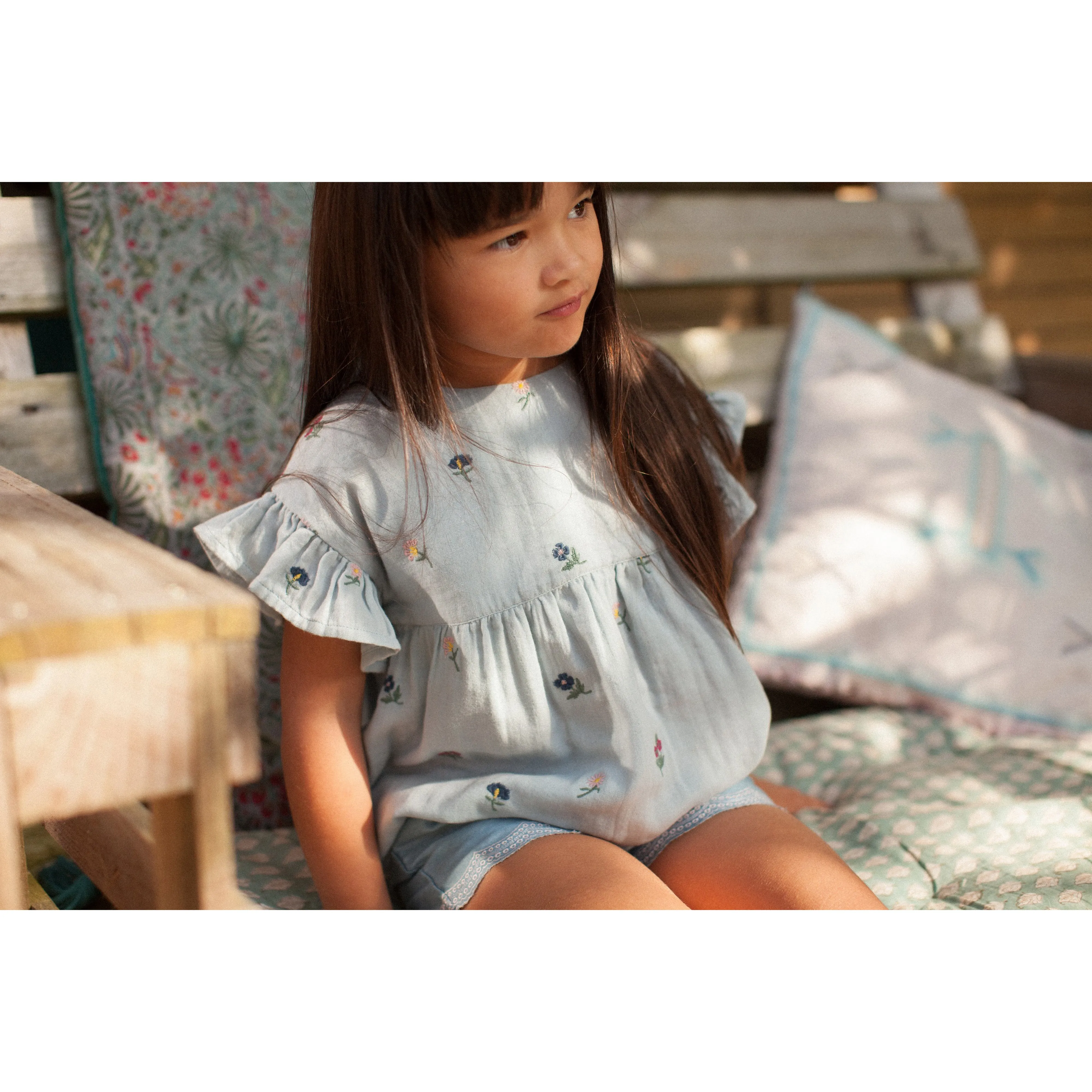 Bonheur du Jour Paris Baby Girl Blouse Blue