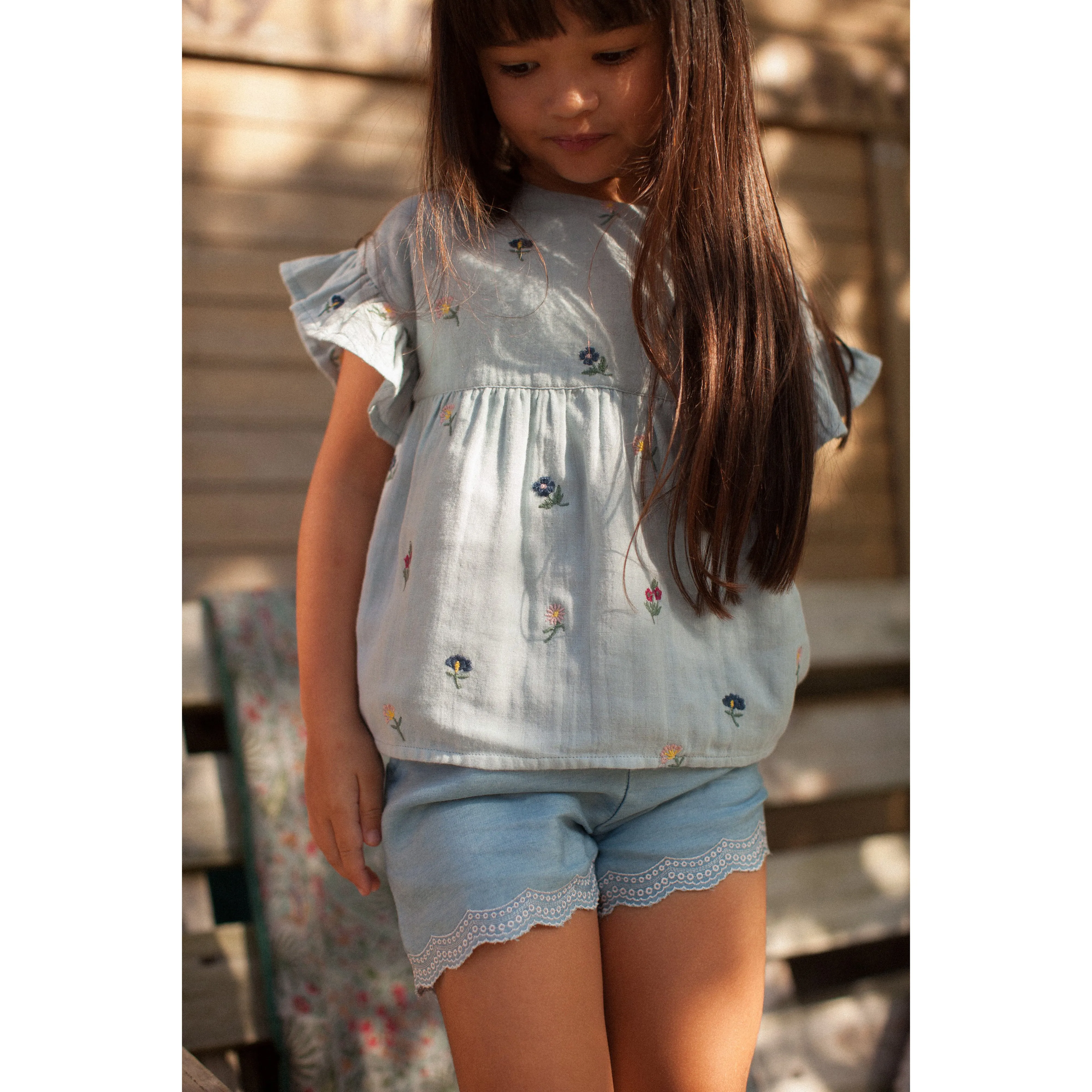 Bonheur du Jour Paris Baby Girl Blouse Blue