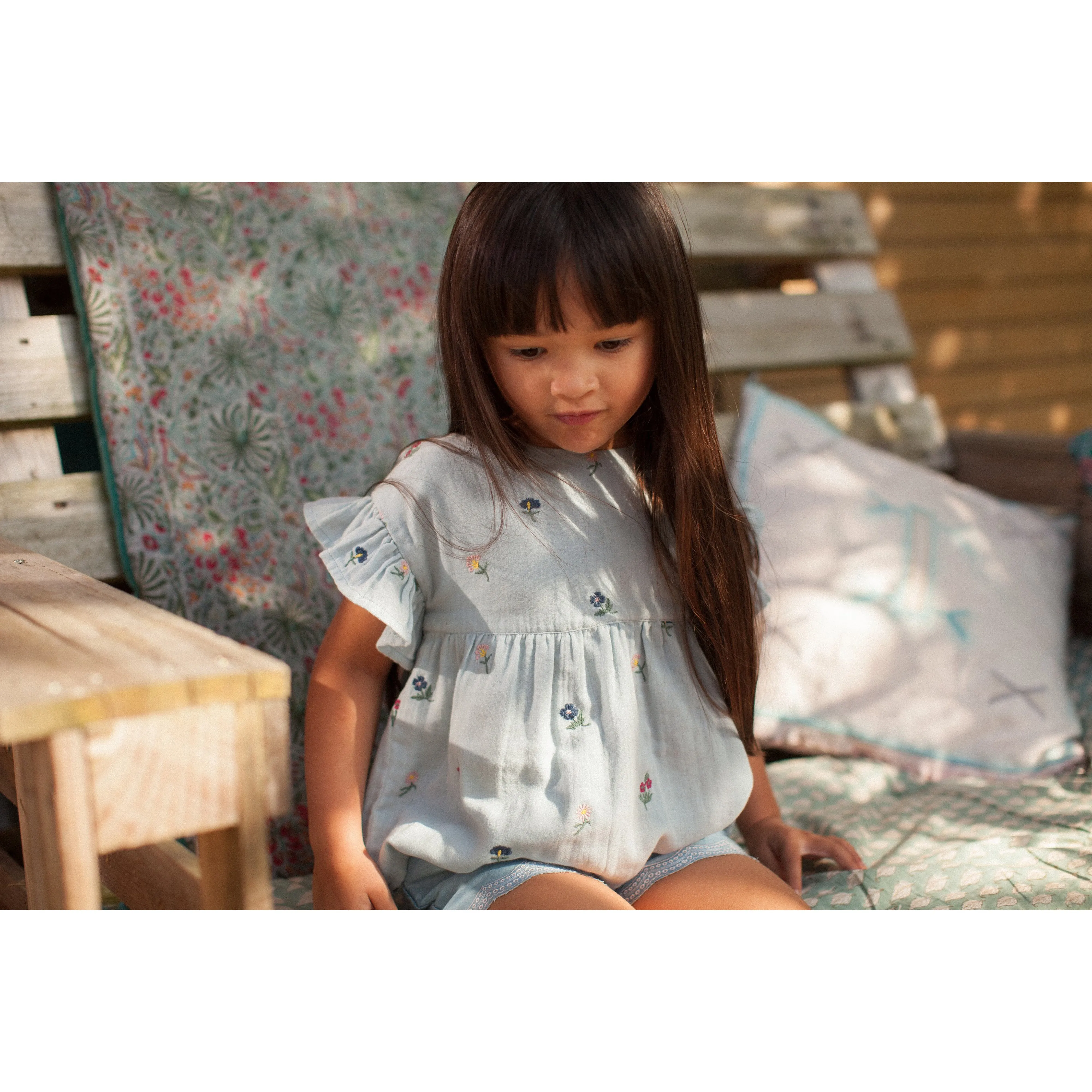 Bonheur du Jour Paris Baby Girl Blouse Blue