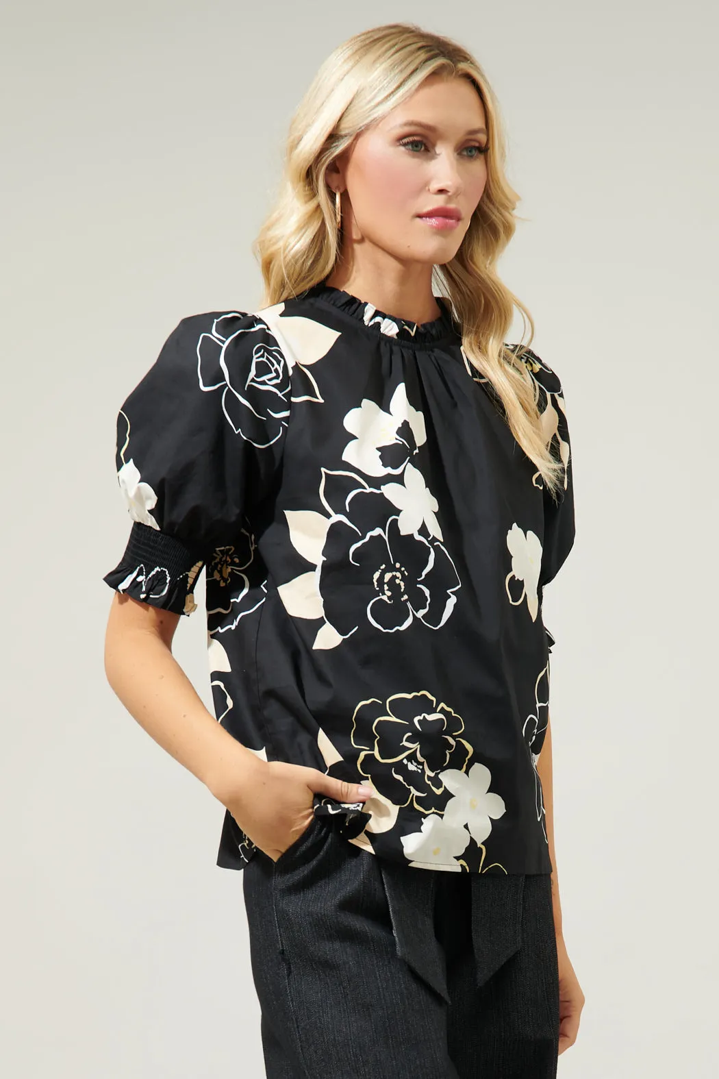 Cairan Rose Baretta Short Sleeve Blouse