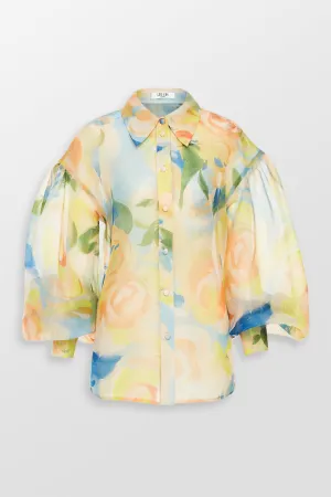 Celeste Floral Balloon Sleeves Blouse