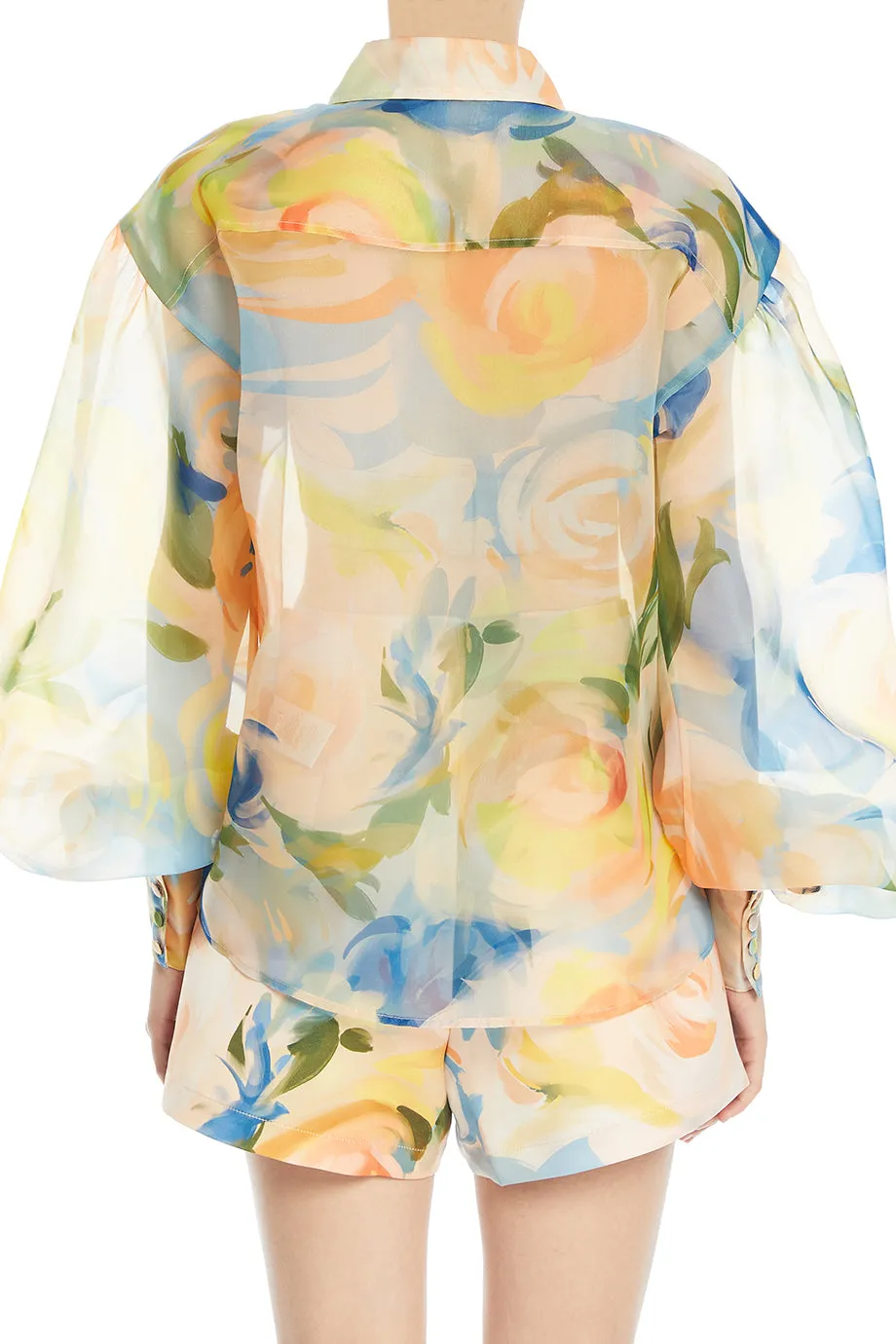 Celeste Floral Balloon Sleeves Blouse