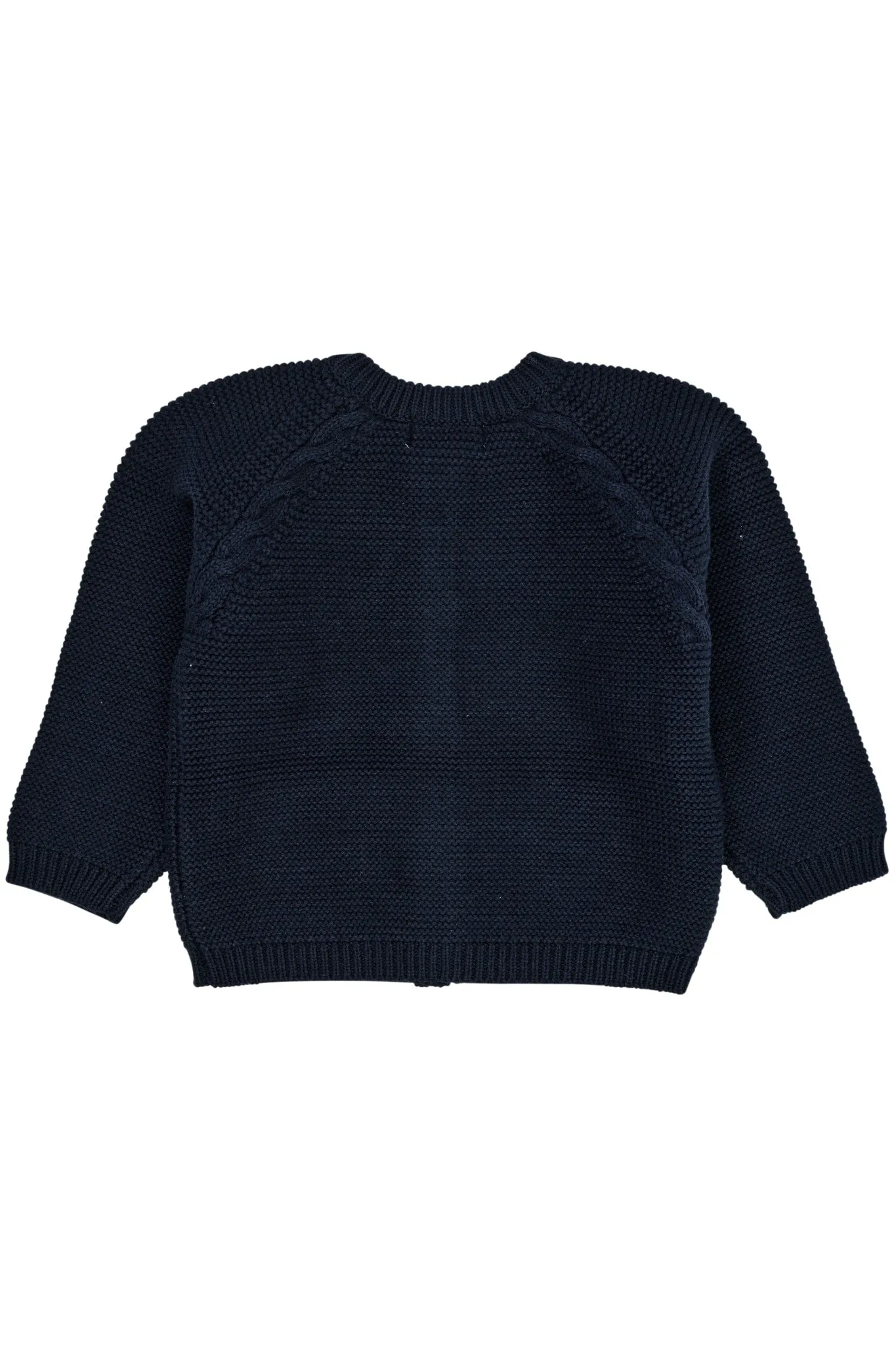 CLASSIC BABY COTTON CABLE CARDIGAN - NAVY