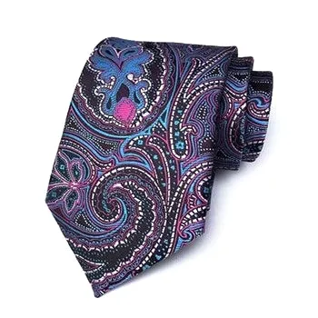 Classy Men Formal Mysterious Paisley Silk Necktie