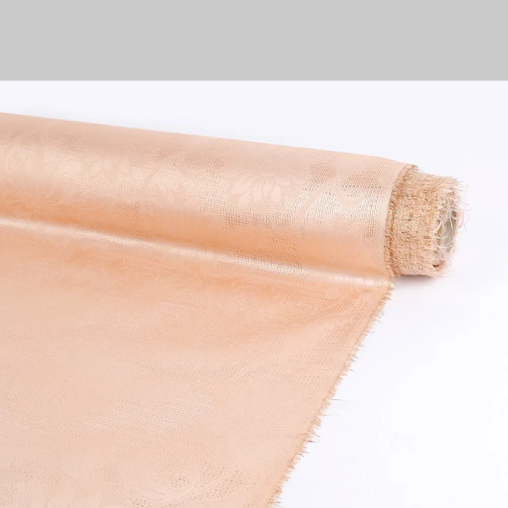 Clematis Basketweave Silk Jacquard - Apricot