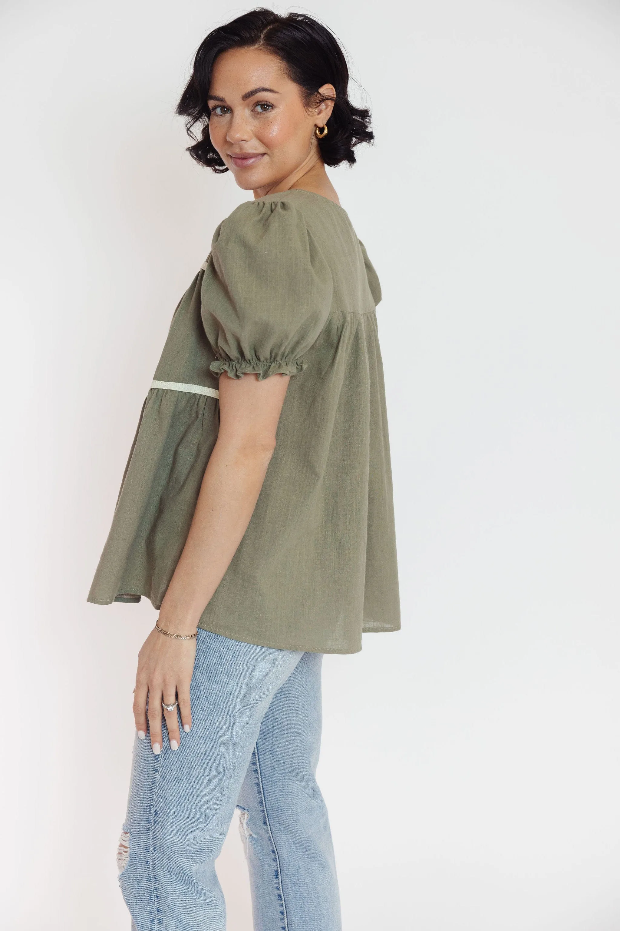 Constance Blouse in Lt. Olive