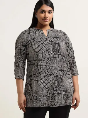 Diza Black Printed Kurti