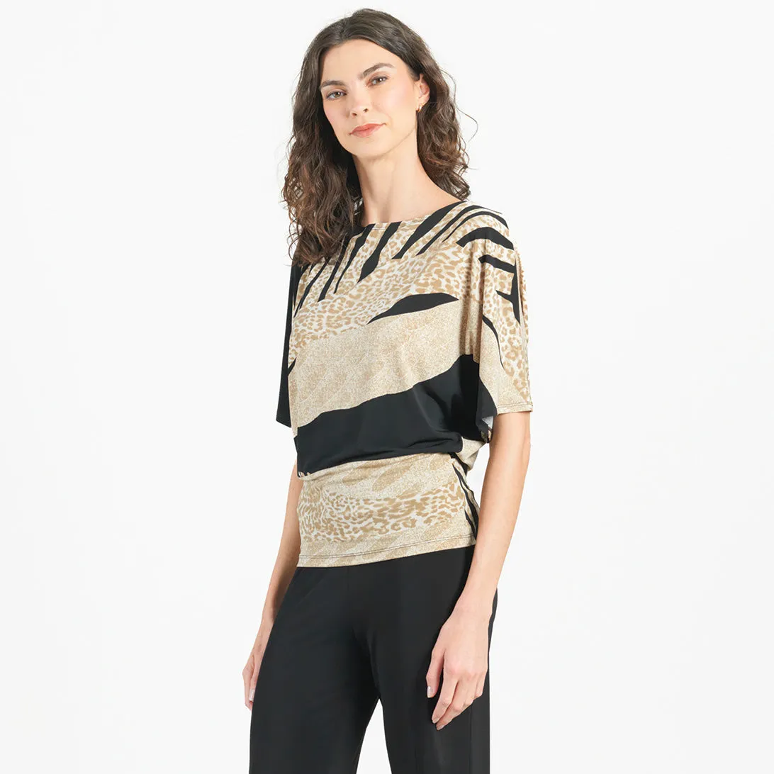 Dolman Half Sleeve Top - Safari Patch