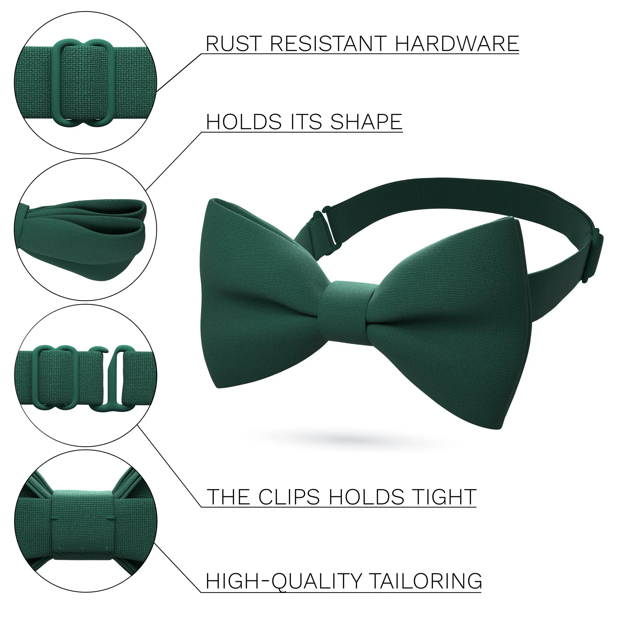 Emerald Green Bow Tie with Handkerchief Set