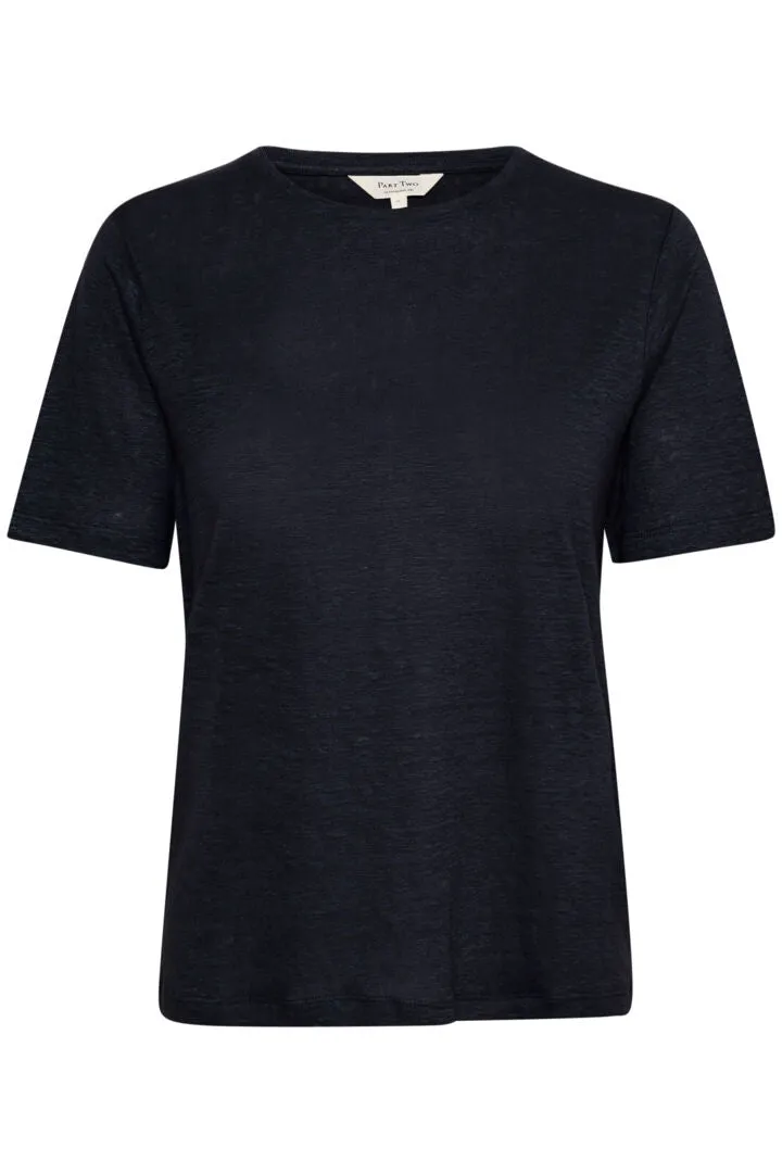 EMME LINEN TEE (DARK NAVY) - PART TWO