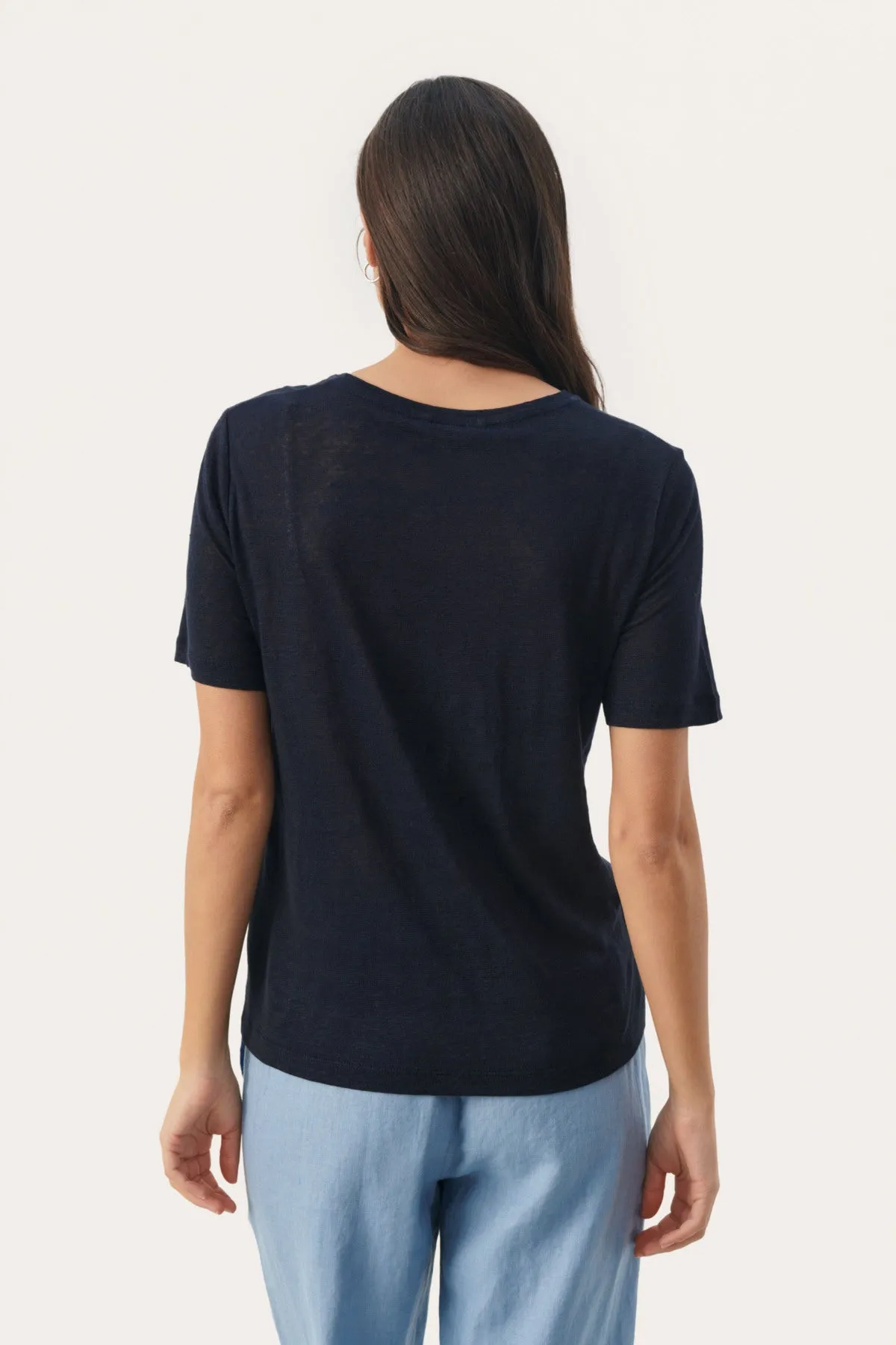 EMME LINEN TEE (DARK NAVY) - PART TWO