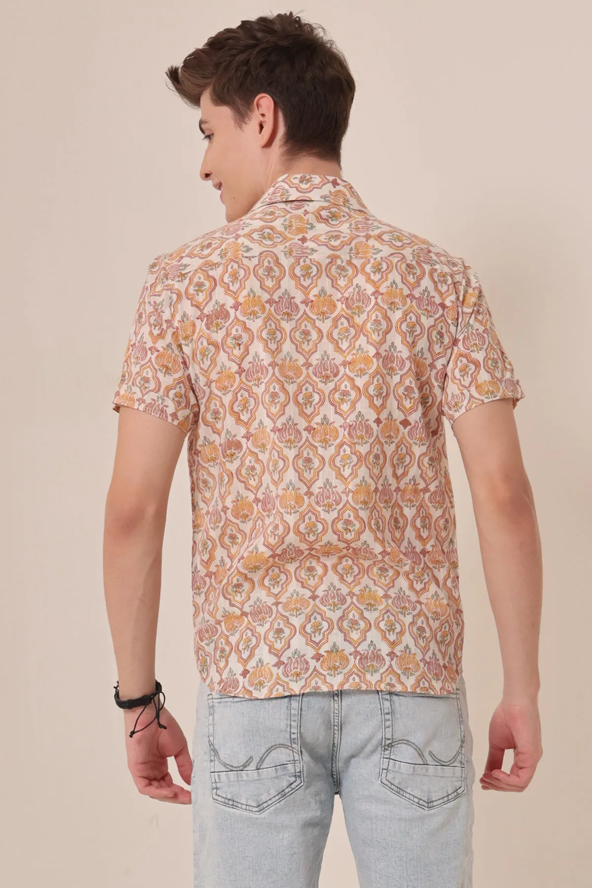 Fabrosa print cotton shirt half sleeves | Style Matters