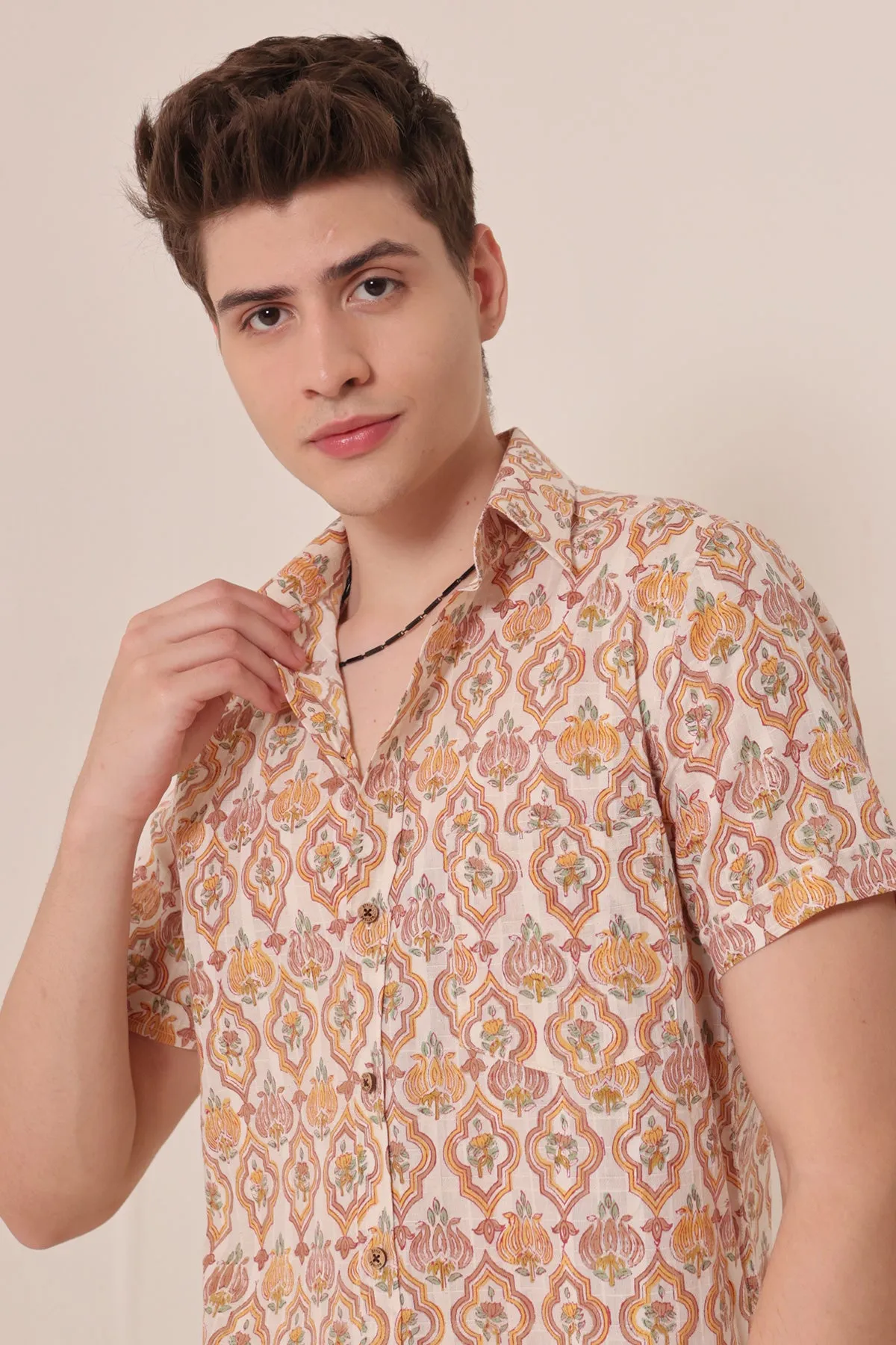 Fabrosa print cotton shirt half sleeves | Style Matters