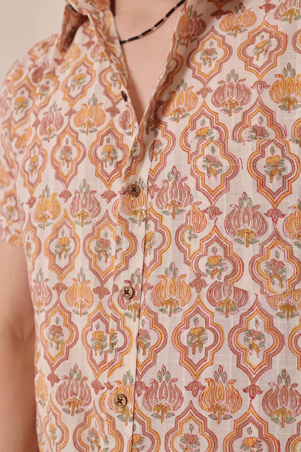 Fabrosa print cotton shirt half sleeves | Style Matters