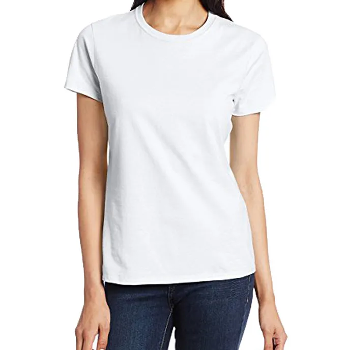 Fashion round neck women blank shirt