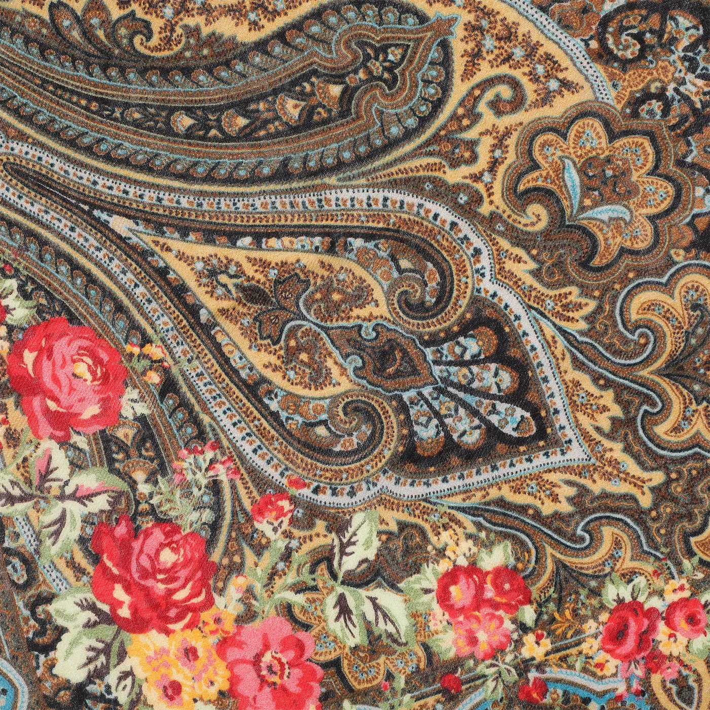 Flora Pure Wool Paisley Printed Shawl