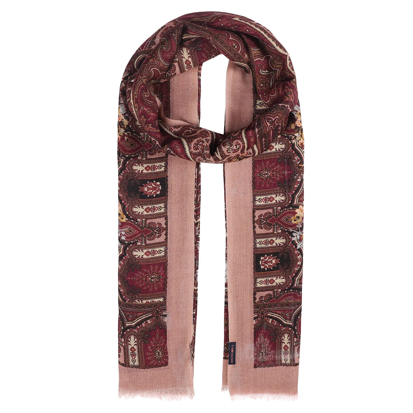 Flora Pure Wool Paisley Printed Shawl