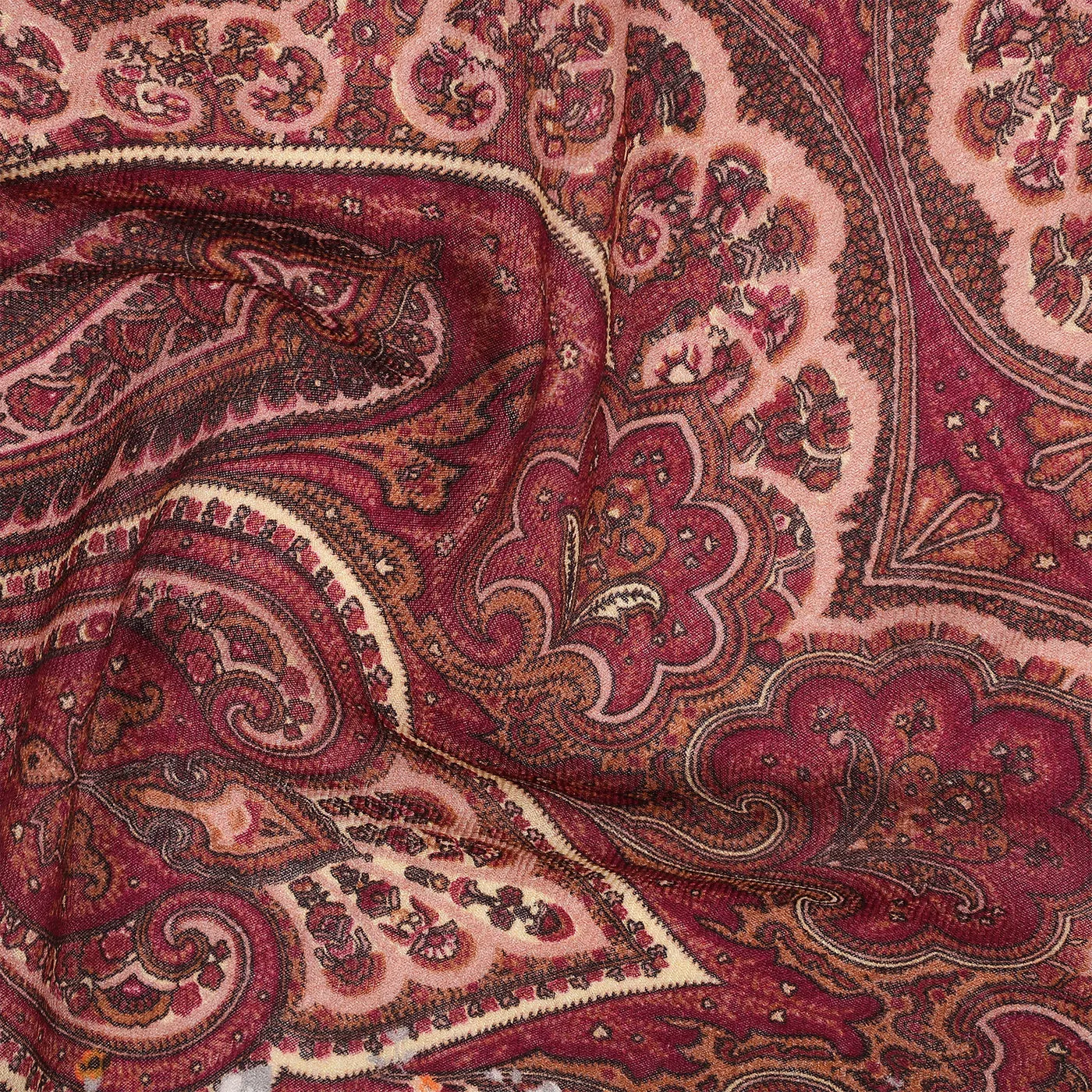 Flora Pure Wool Paisley Printed Shawl