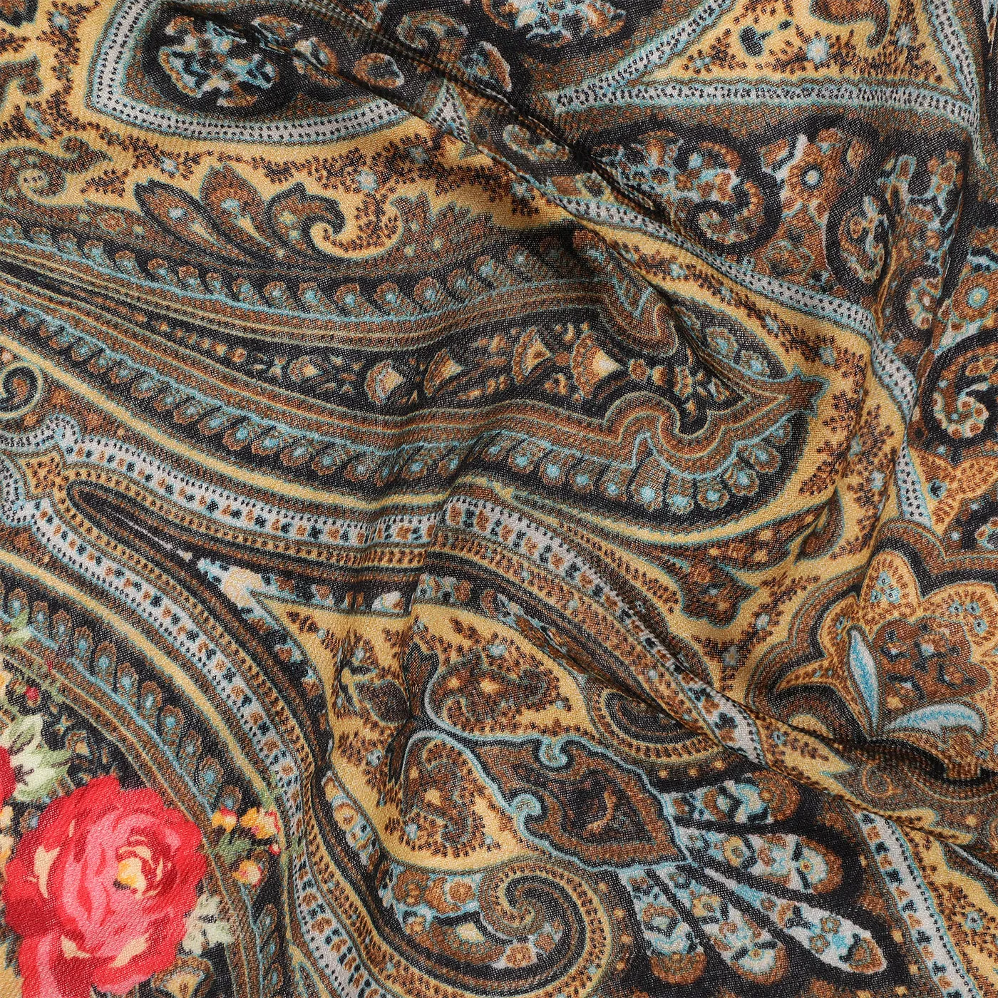 Flora Pure Wool Paisley Printed Shawl