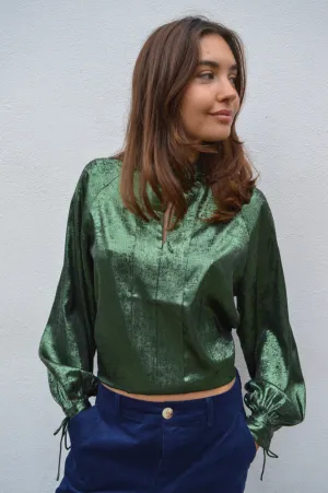 FRNCH Andrija Forest Green Blouse