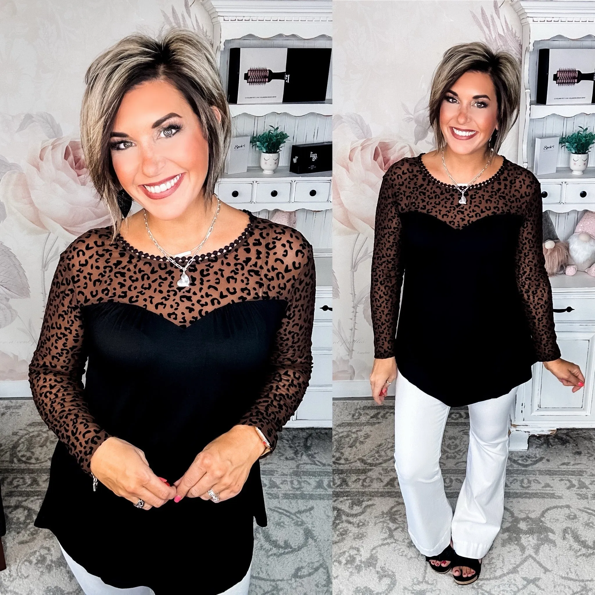 Just a Flirt Lace Detail Long Sleeve Top - Chocolate