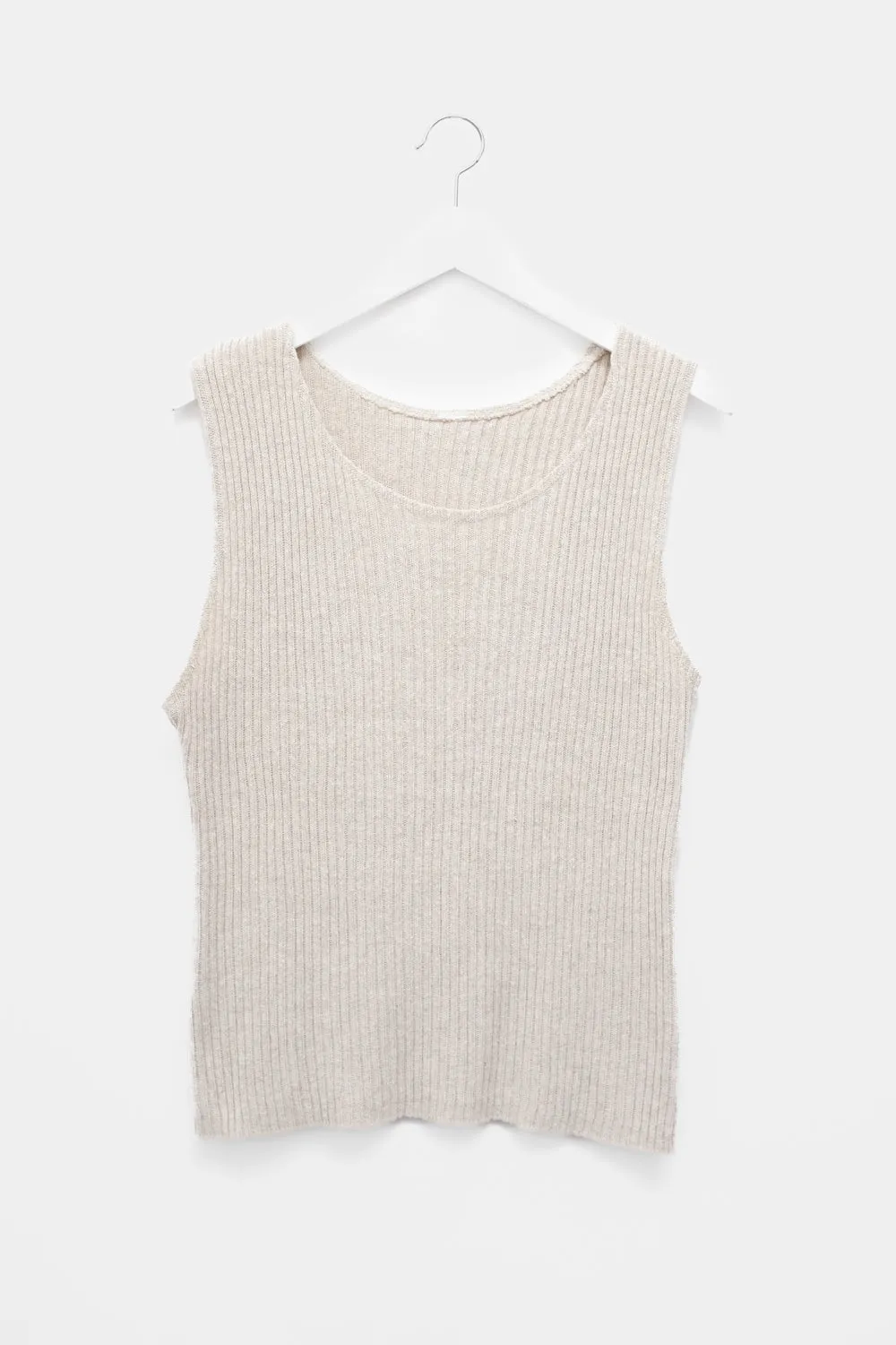 LINEN COTTON NATURALS RIB KNIT TANK