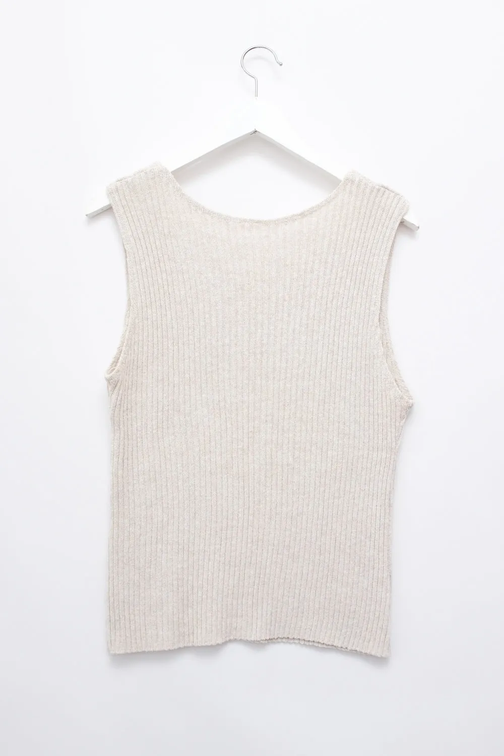 LINEN COTTON NATURALS RIB KNIT TANK