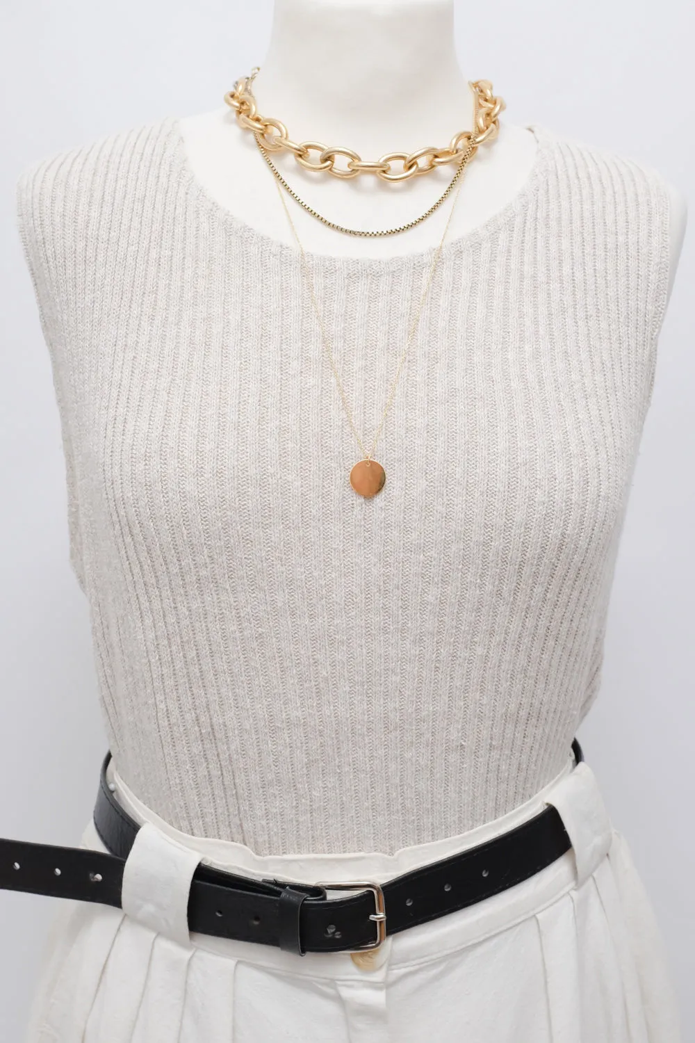 LINEN COTTON NATURALS RIB KNIT TANK