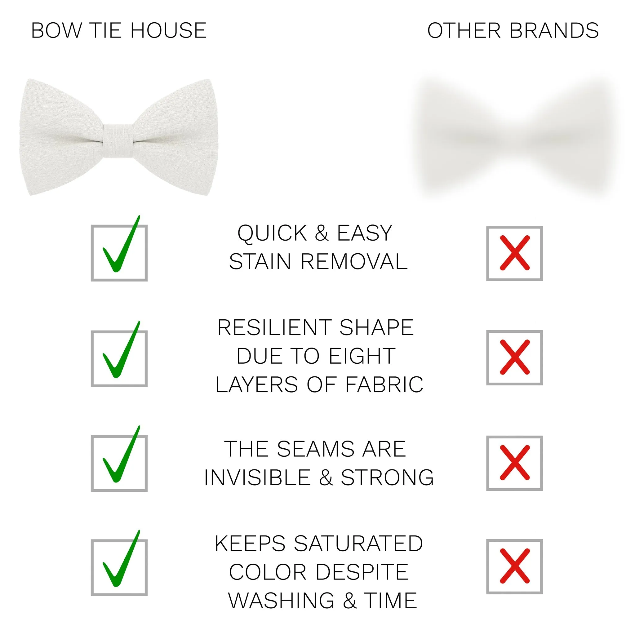 Linen White Bow Tie