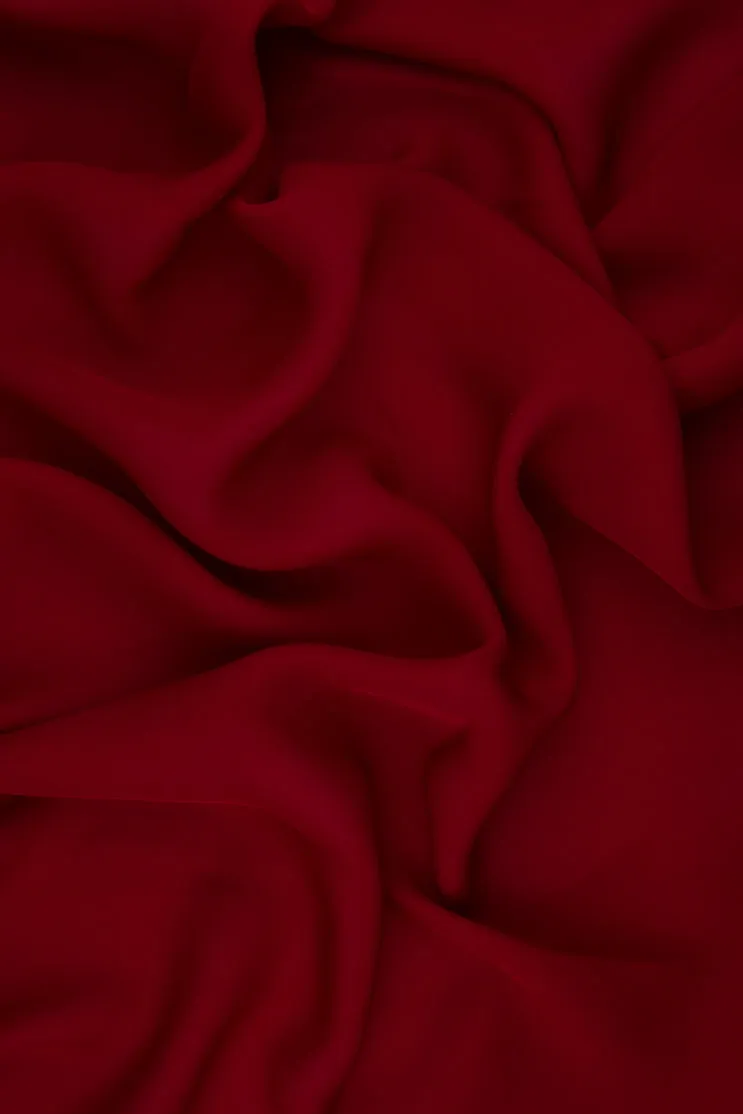 Lipstick Red Silk Double Georgette Fabric