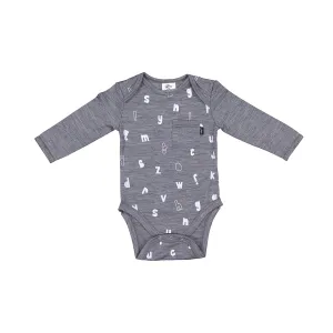 Little Flock of Horrors Blake Bodysuit - Grey Marle Alphabet