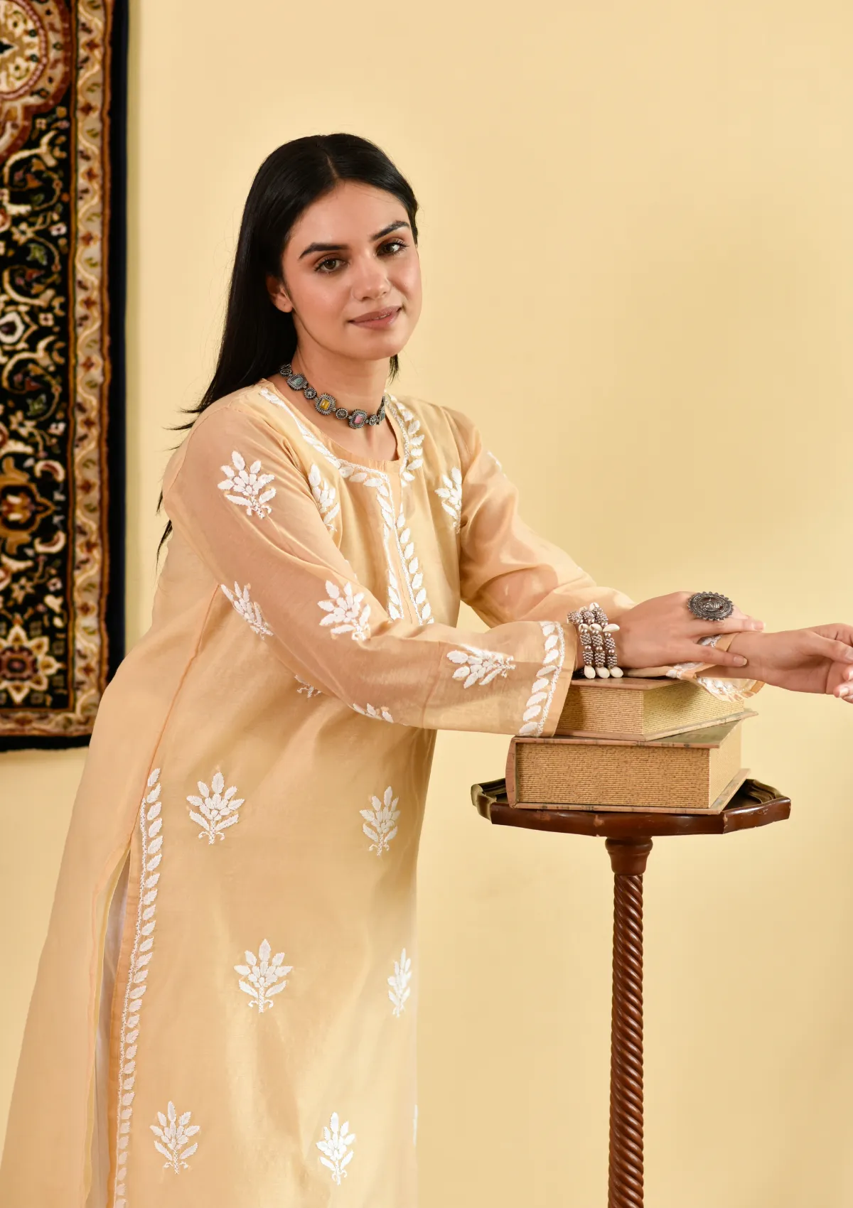 Mubina Chanderi Straight Kurta