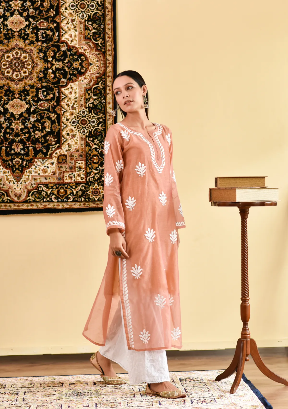 Mubina Chanderi Straight Kurta