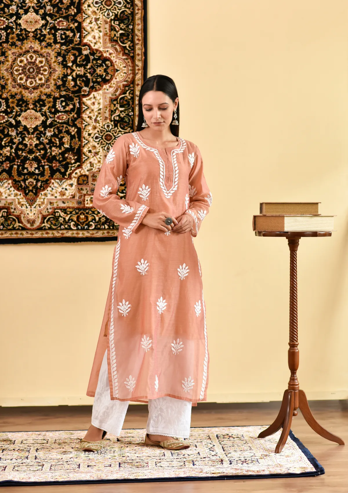 Mubina Chanderi Straight Kurta