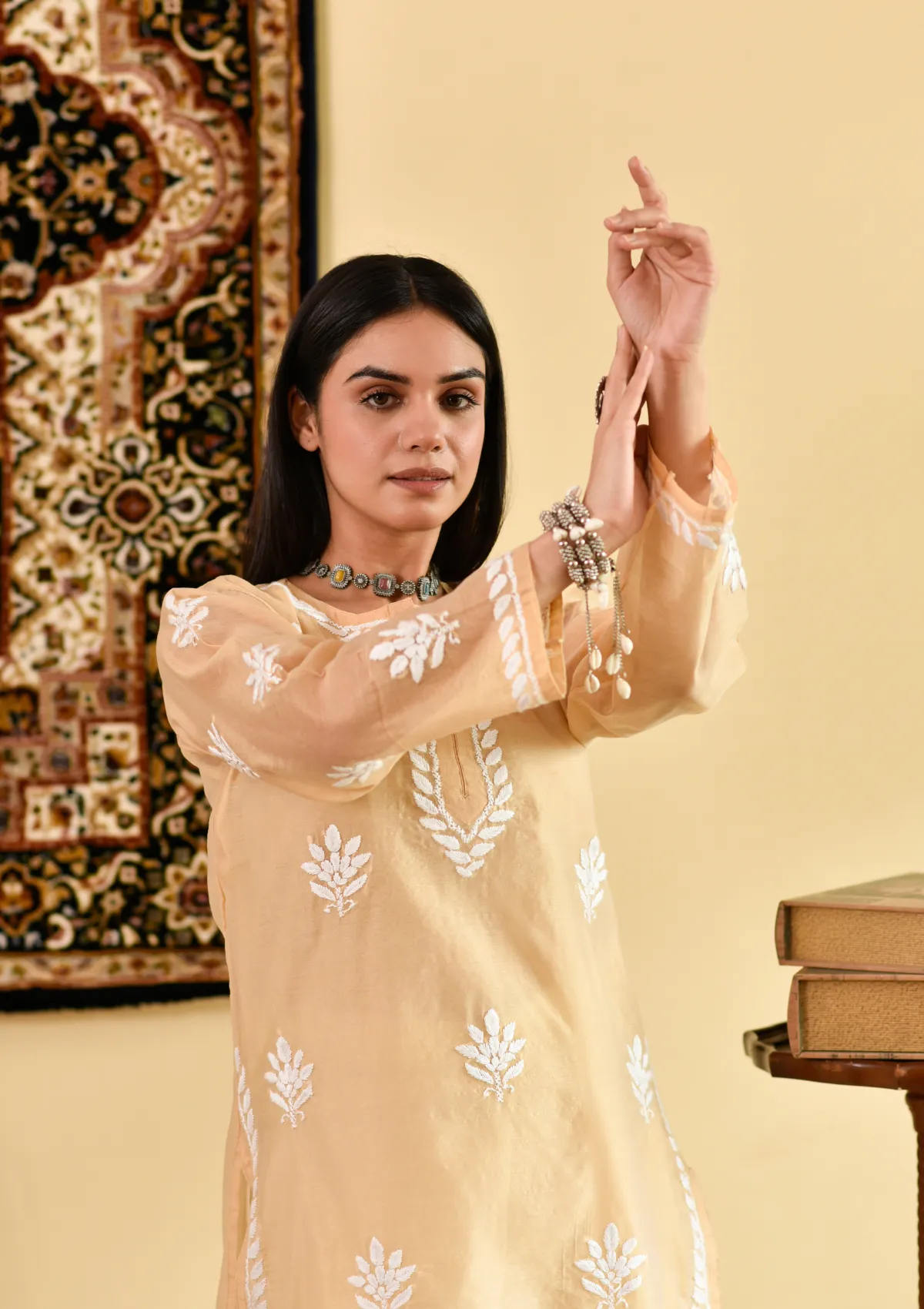 Mubina Chanderi Straight Kurta