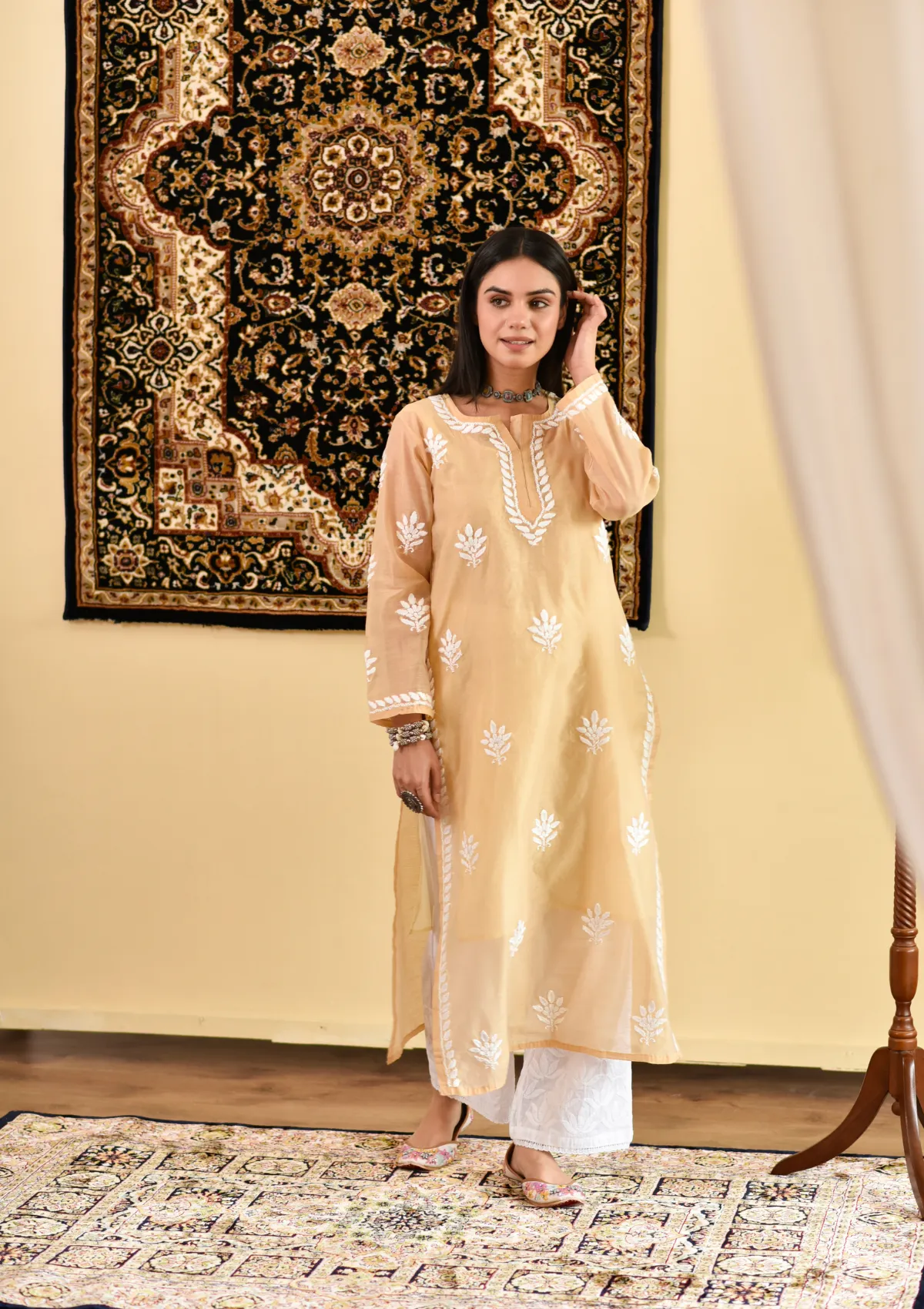 Mubina Chanderi Straight Kurta